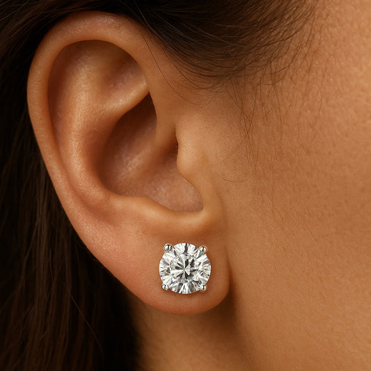 Moissanite Ear Stud Earrings